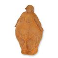 A RUSTY CAST IRON FIGURINE OF A FEMALE NUDE
