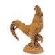 A RUSTY CAST IRON FIGURINE OF A ROOSTER