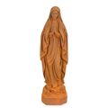 A RUSTY CAST IRON FIGURINE OF MARY