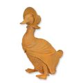A RUSTY CAST IRON FIGURINE OF MOTHER GOOSE