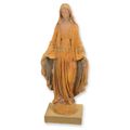 A RUSTY CAST IRON STATUE OF MADONNA