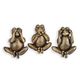 A SET OF 3 CAST IRON FROGS: SEE, SPEAK AND HEAR NO EVIL