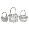 A SET OF 3 IRON BASKETS