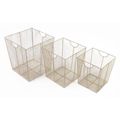 A SET OF 3 IRON BINS