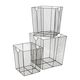 A SET OF 3 IRON BINS