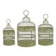 A SET OF 3 IRON BIRD CAGES