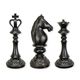 A SET OF 3 RESIN CHESS PIECES - BLACK