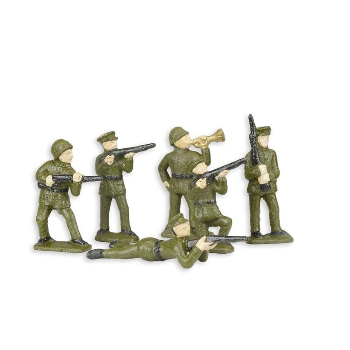 A Set of 6 Cast Iron Miniature Soldiers