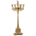 A SEVEN LIGHT GILT BRONZE CANDELABRUM