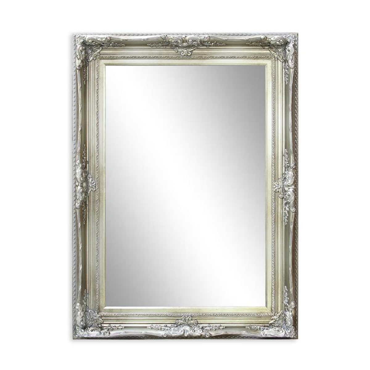 A SILVER MIRROR - GLASS SIZE 60 X 90 CM.