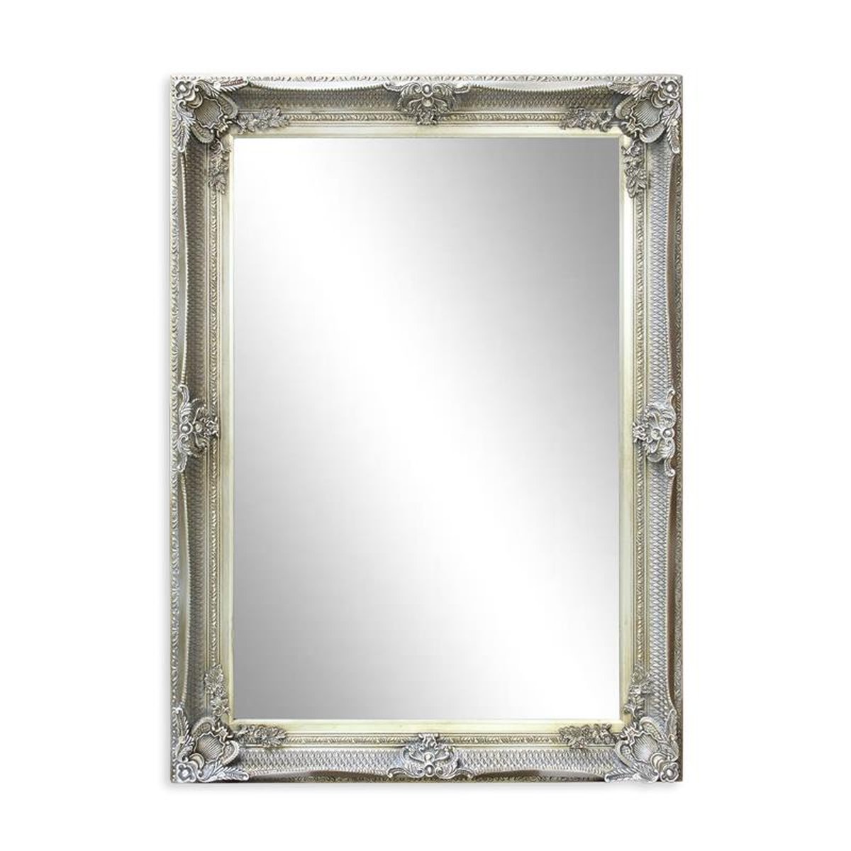 A SILVER MIRROR - GLASS SIZE 60 X 90 CM.