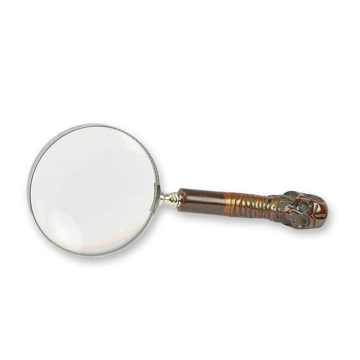 A SKULL HANDLED MAGNIFYING-GLASS