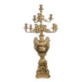 A TEN LIGHT GILT BRONZE CANDELABRUM