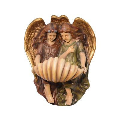A TERRACOTTA HOLY WATER FONT