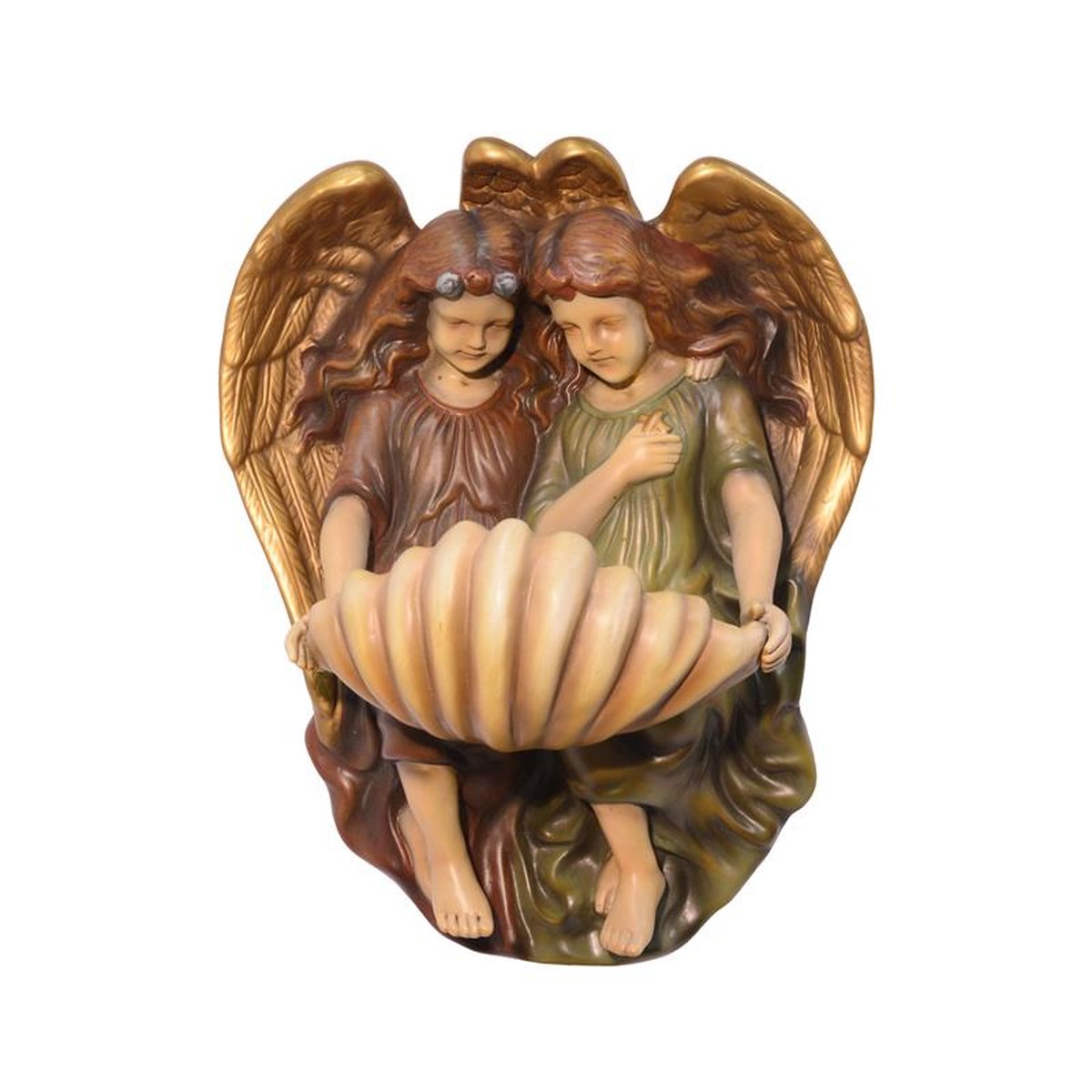 A TERRACOTTA HOLY WATER FONT