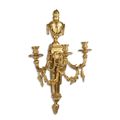 A THREE LIGHT GILT BRONZE WALL APPLIQUE