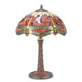 A TIFFANY STYLE TABLE LAMP (RED)