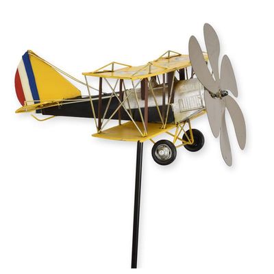 A TIN AIRPLANE WIND SPINNER