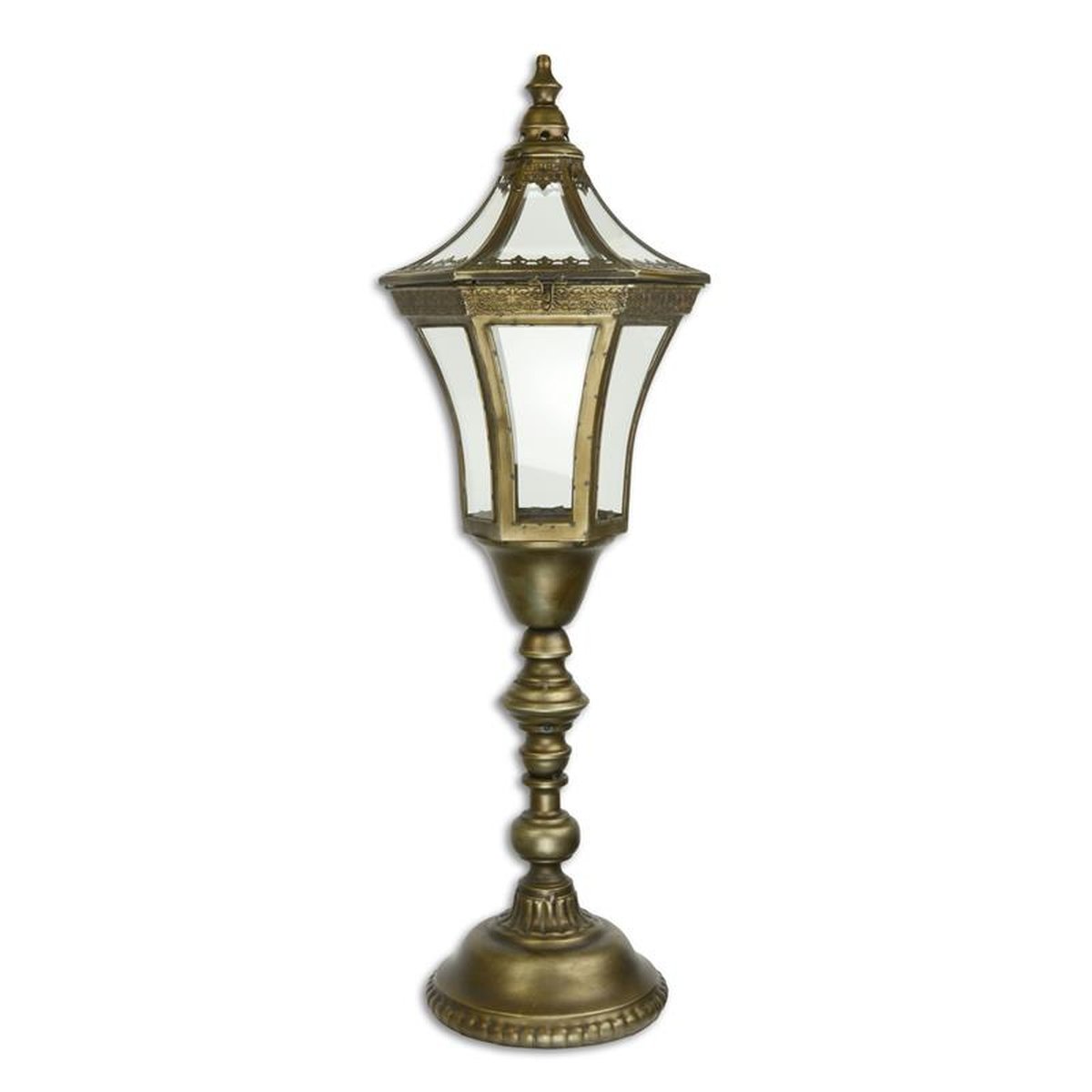 A TIN LANTERN ON STAND