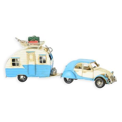 A TIN MODEL OF A 2CV WITH CARAVAN