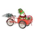 A TIN MODEL OF A CHRISTMAS STYLE DELIVERY BIKE