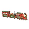 A TIN MODEL OF A CHRISTMAS STYLE LOCOMOTIVE WITH 2 WAGONS