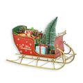 A TIN MODEL OF A CHRISTMAS STYLE SLEIGH