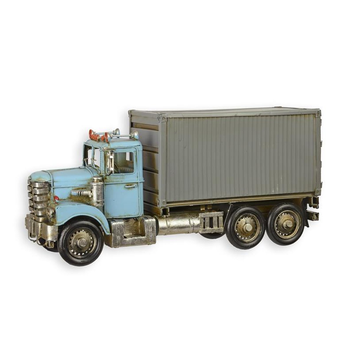 A TIN MODEL OF A CONTAINER TRUCK