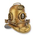 A TIN MODEL OF A DIVING HELMET