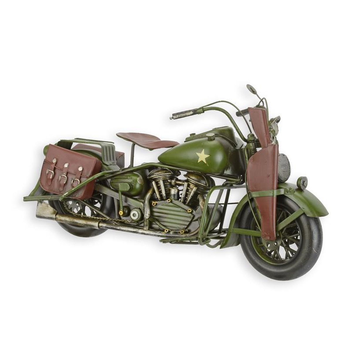 A TIN MODEL OF A MILITARY MOTORCYCLE