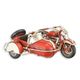 A TIN MODEL OF A MOTORCYCLE WITH SIDE CAR