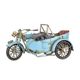 A TIN MODEL OF A MOTORCYCLE WITH SIDECAR