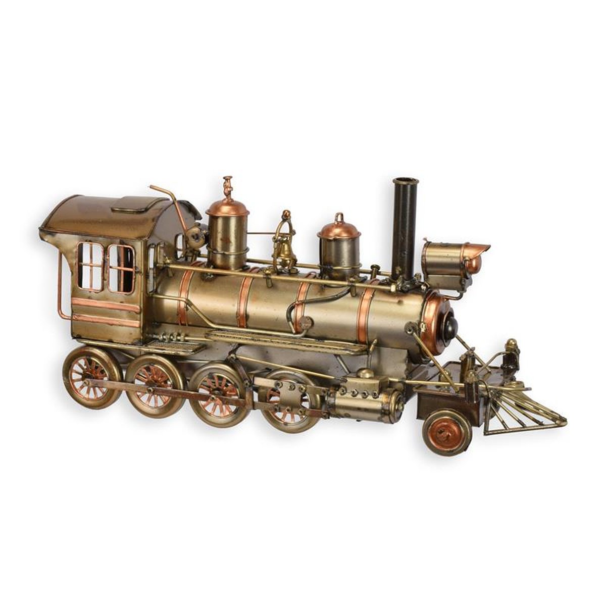 A TIN MODEL OF A STEAM LOCOMOTIVE