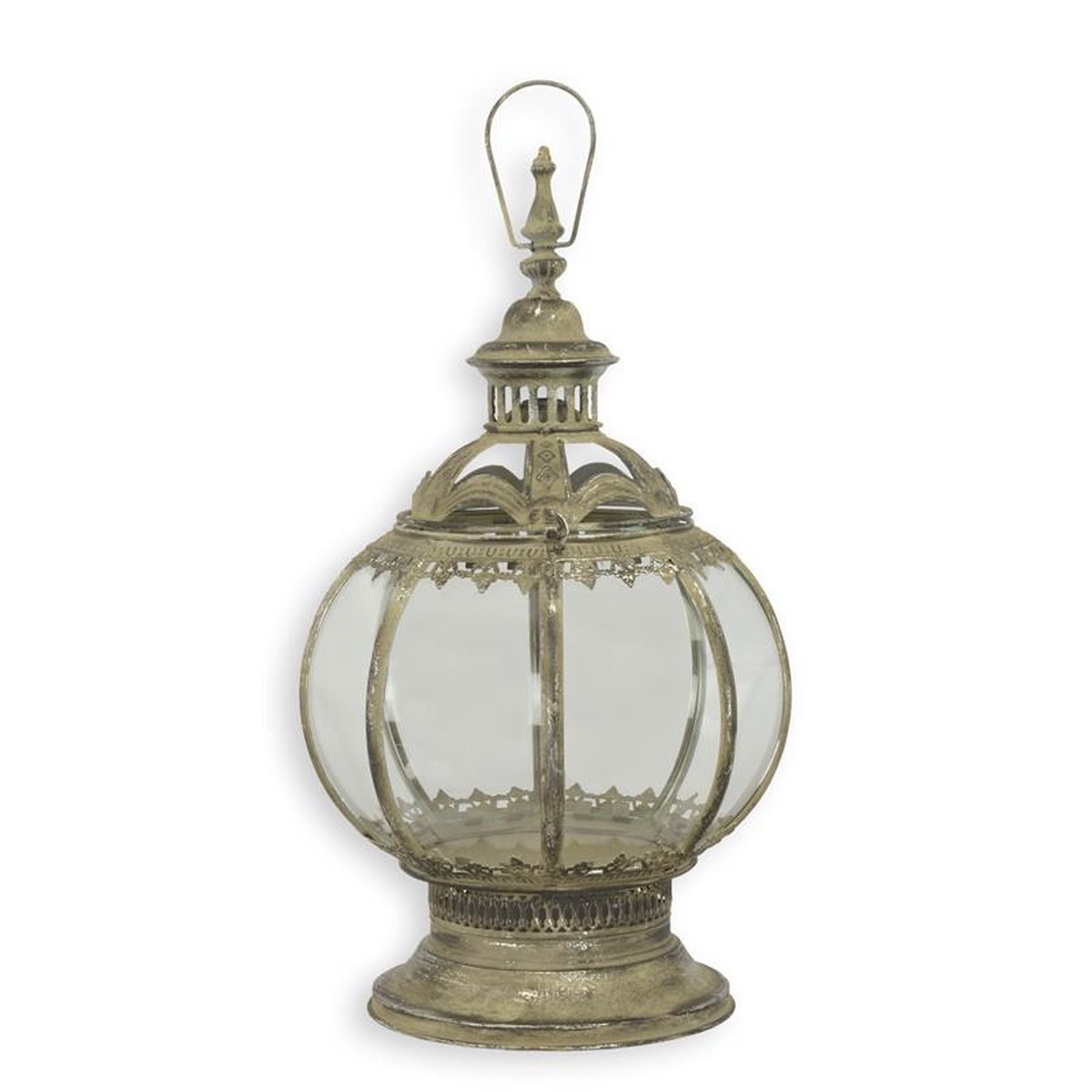 A TIN OCTAGONAL CANDLE HOLDER