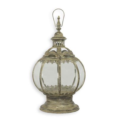 A TIN OCTAGONAL CANDLE HOLDER