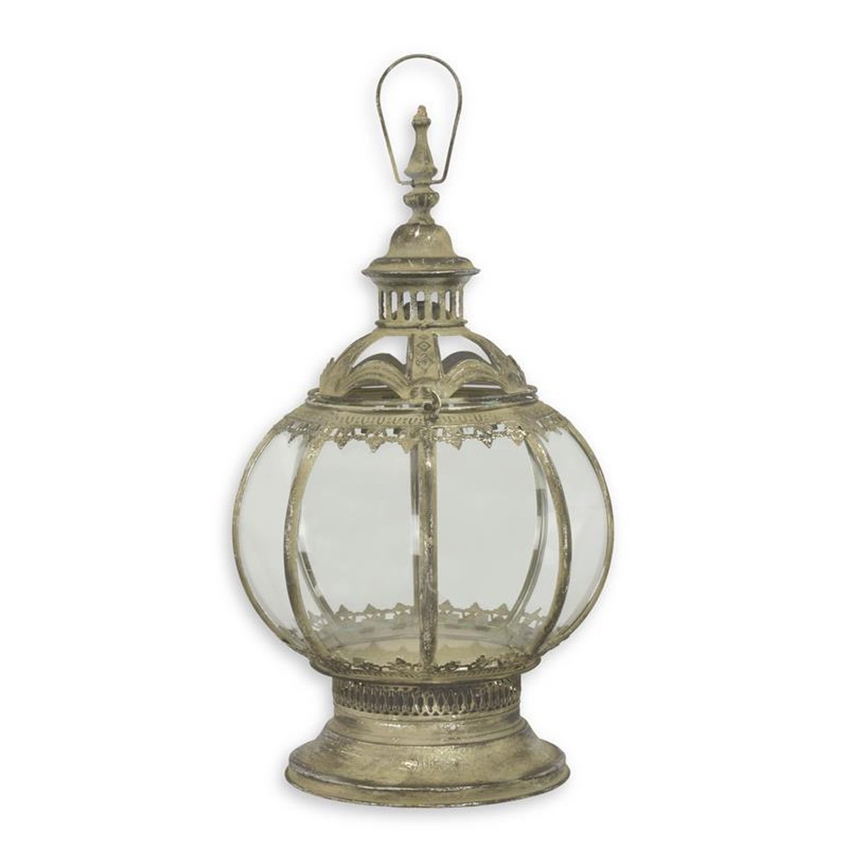 A TIN OCTAGONAL CANDLE HOLDER