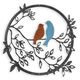 A TIN OUTLINE WALL DECOR - BIRDS IN TREE