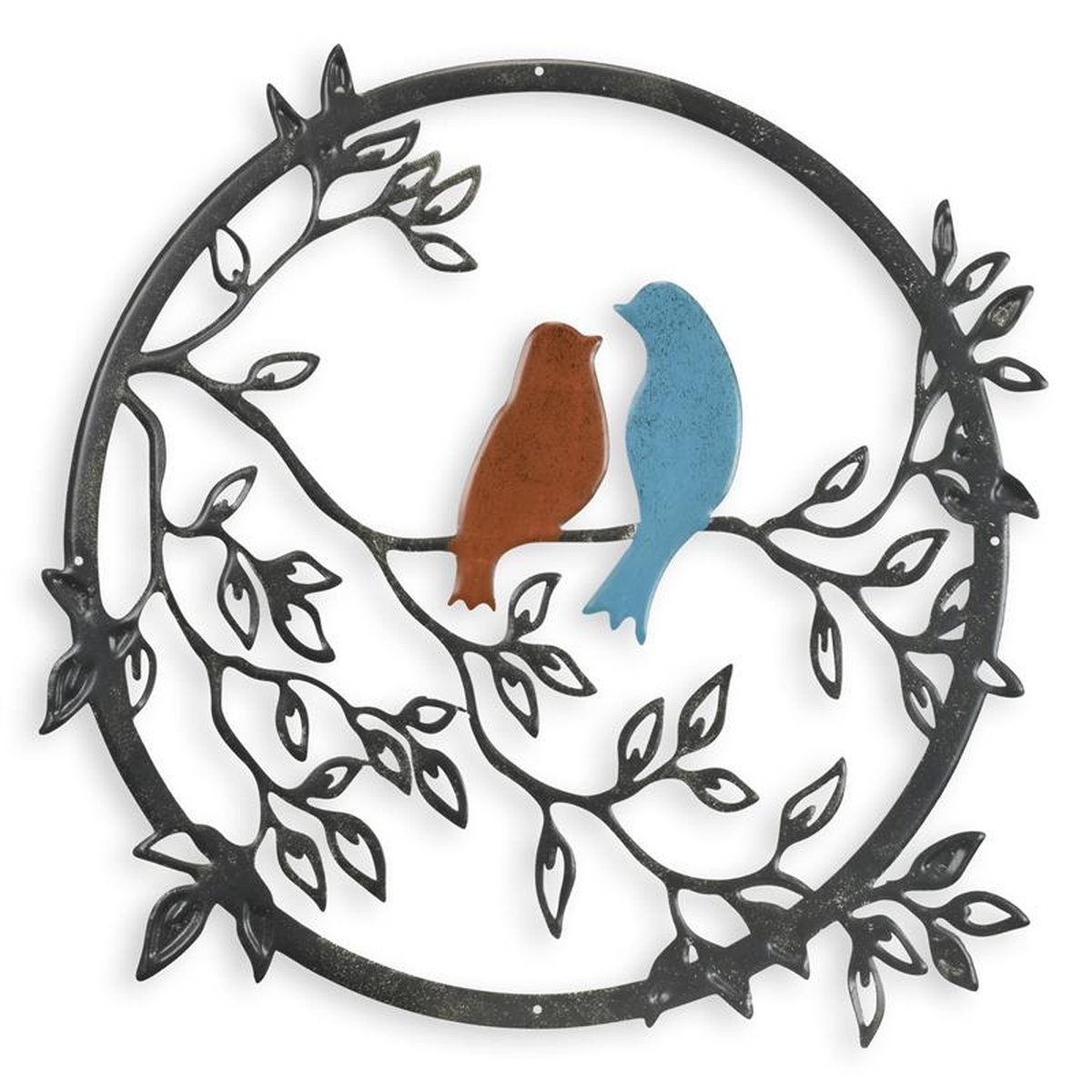 A TIN OUTLINE WALL DECOR - BIRDS IN TREE