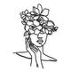 A TIN OUTLINE WALL DECOR - FACE WITH FLOWERS