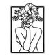 A TIN OUTLINE WALL DECOR - FEMALE WITH FLOWERS