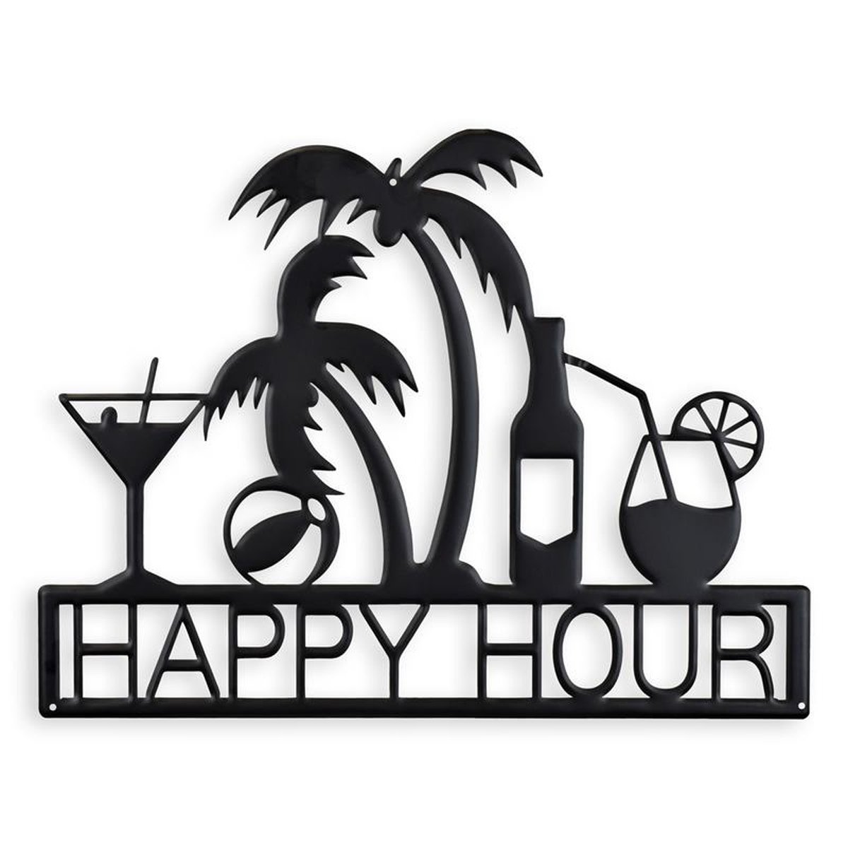 A TIN OUTLINE WALL DECOR - HAPPY HOUR