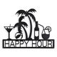 A TIN OUTLINE WALL DECOR - HAPPY HOUR