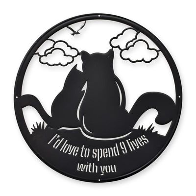 A TIN OUTLINE WALL DECOR- I'D LOVE TO SPEND 9 LIVES WITH YOU
