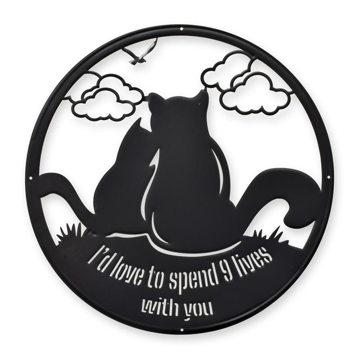 A TIN OUTLINE WALL DECOR- I'D LOVE TO SPEND 9 LIVES WITH YOU