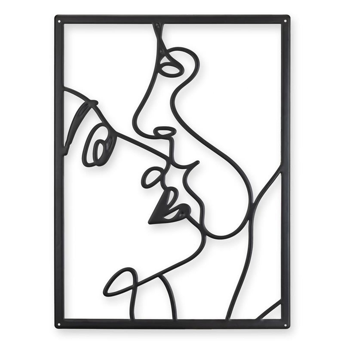 A TIN OUTLINE WALL DECOR - KISSING COUPLE