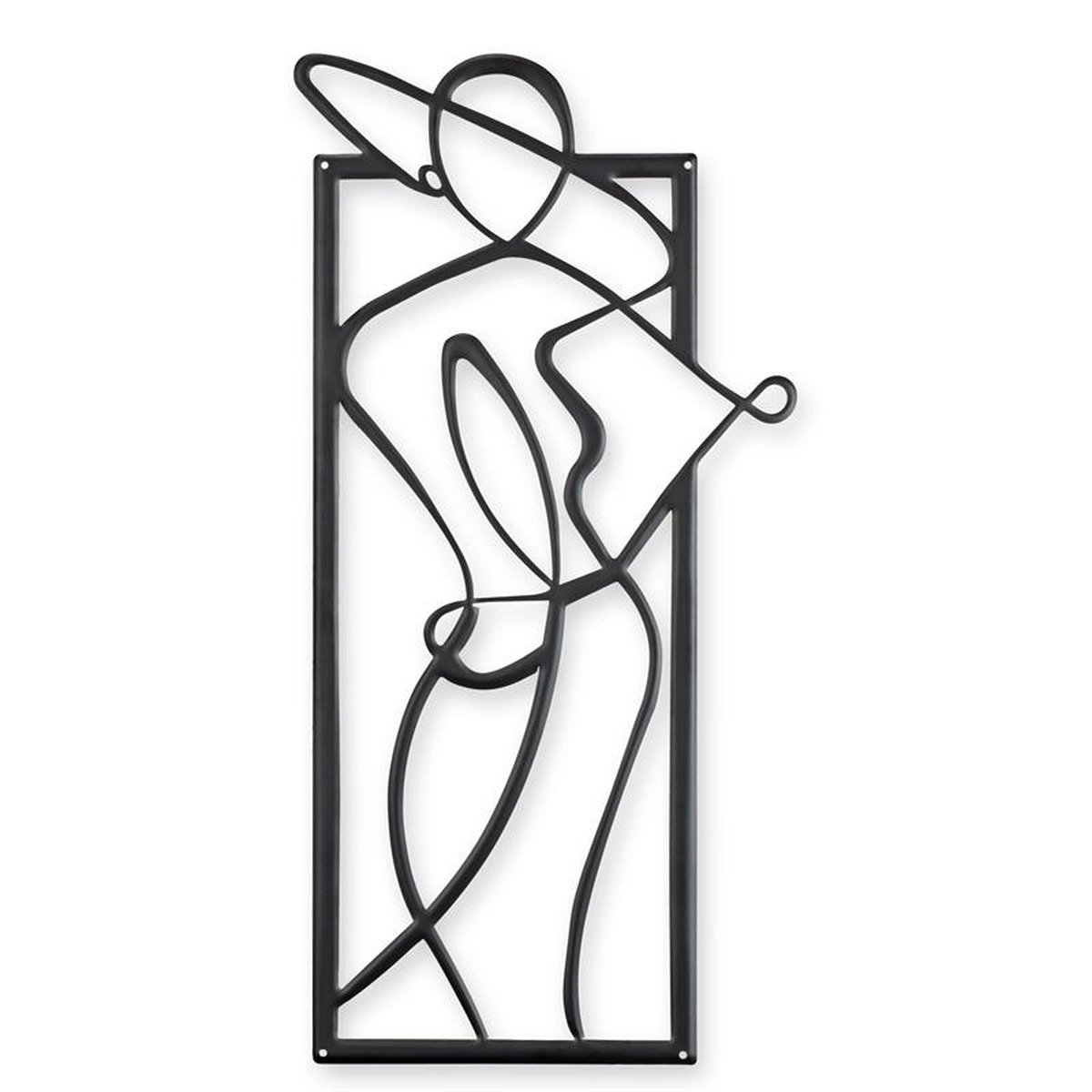 A TIN OUTLINE WALL DECOR - WOMAN WITH HAT