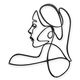 A TIN OUTLINE WALL DECOR - WOMAN'S FACE