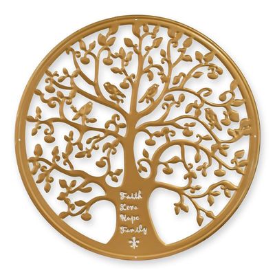 A TIN TREE OF LIFE WALL DECOR