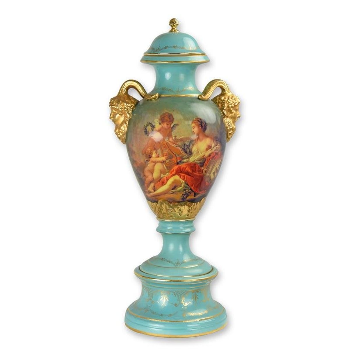A Turquoise-Ground Porcelain Jar and Cover