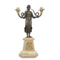 A TWO LIGHT BRONZE CANDELABRUM